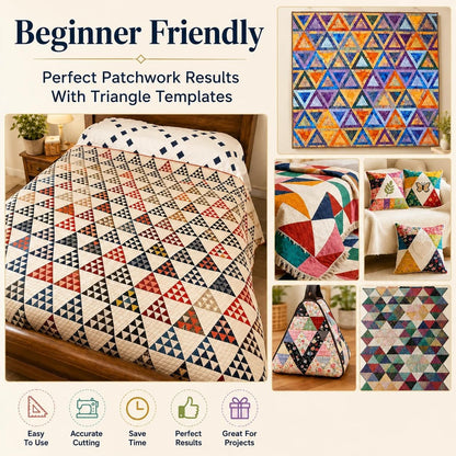 TSV 8 PCS Triangle Quilting Rulers: 50° Isosceles/25°-65°-90° Templates