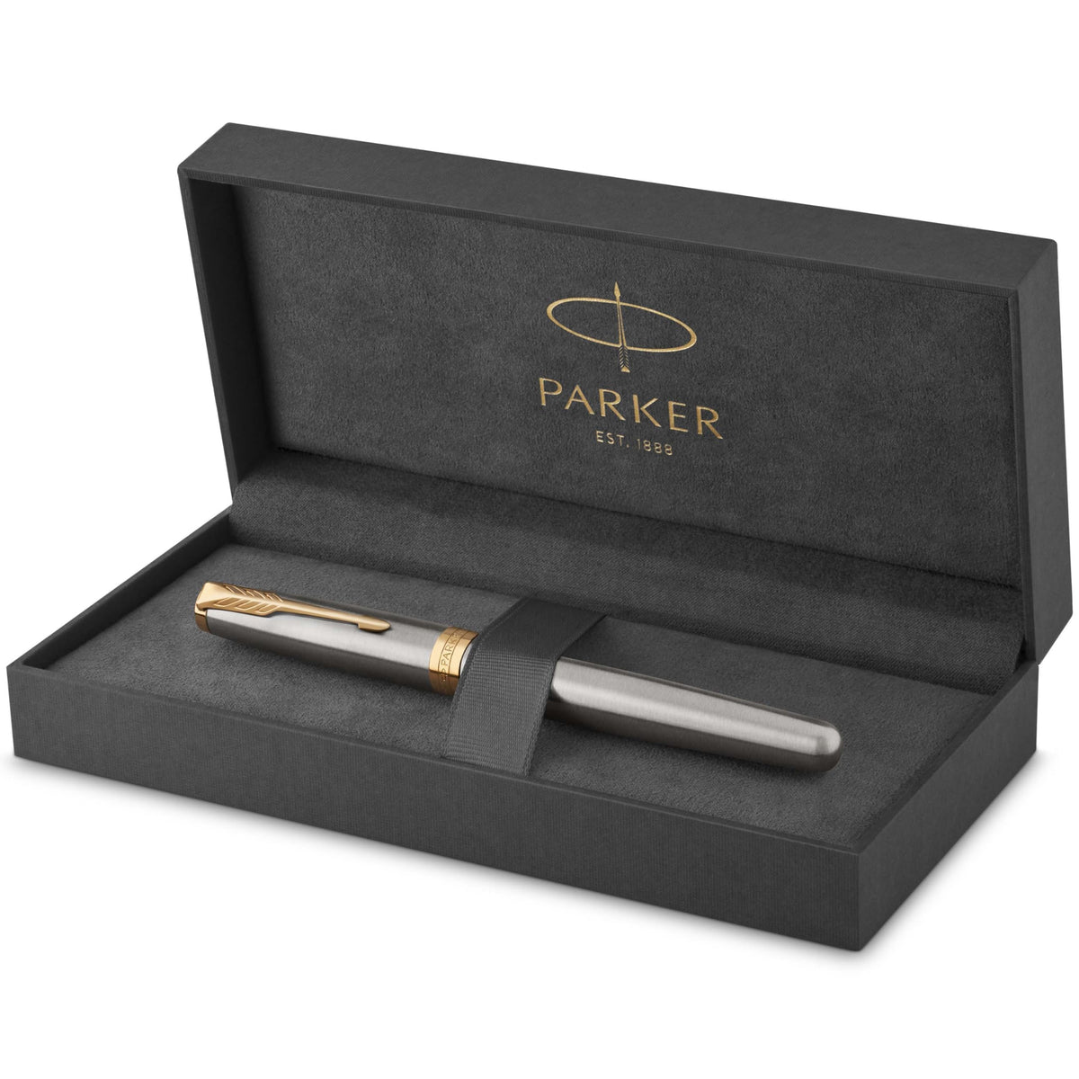 Parker Sonnet Fountain Pen, Matte Black Lacquer with Gold Trim, Medium Nib, Premium Gift Box, Ideal for Gifting