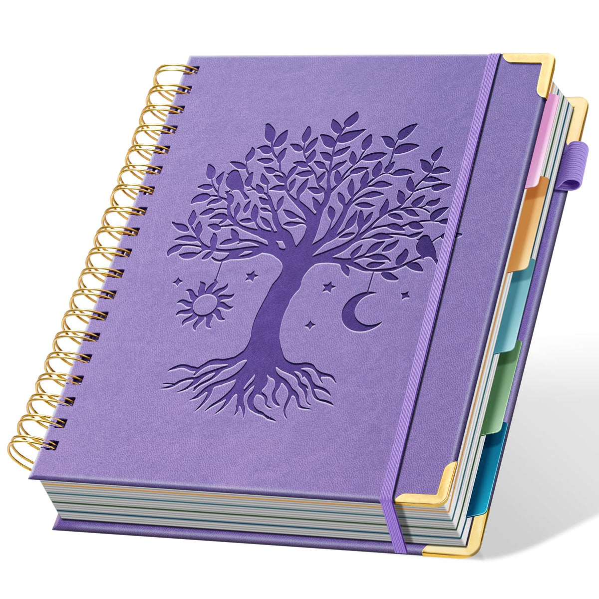 Ovesmusl 5-Subject Hardcover Spiral Notebook, 8.5" x 11", College Ruled