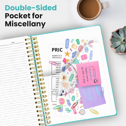 Taja Spiral Notebooks for Work 5 Subject Notebook with Removable Dividers