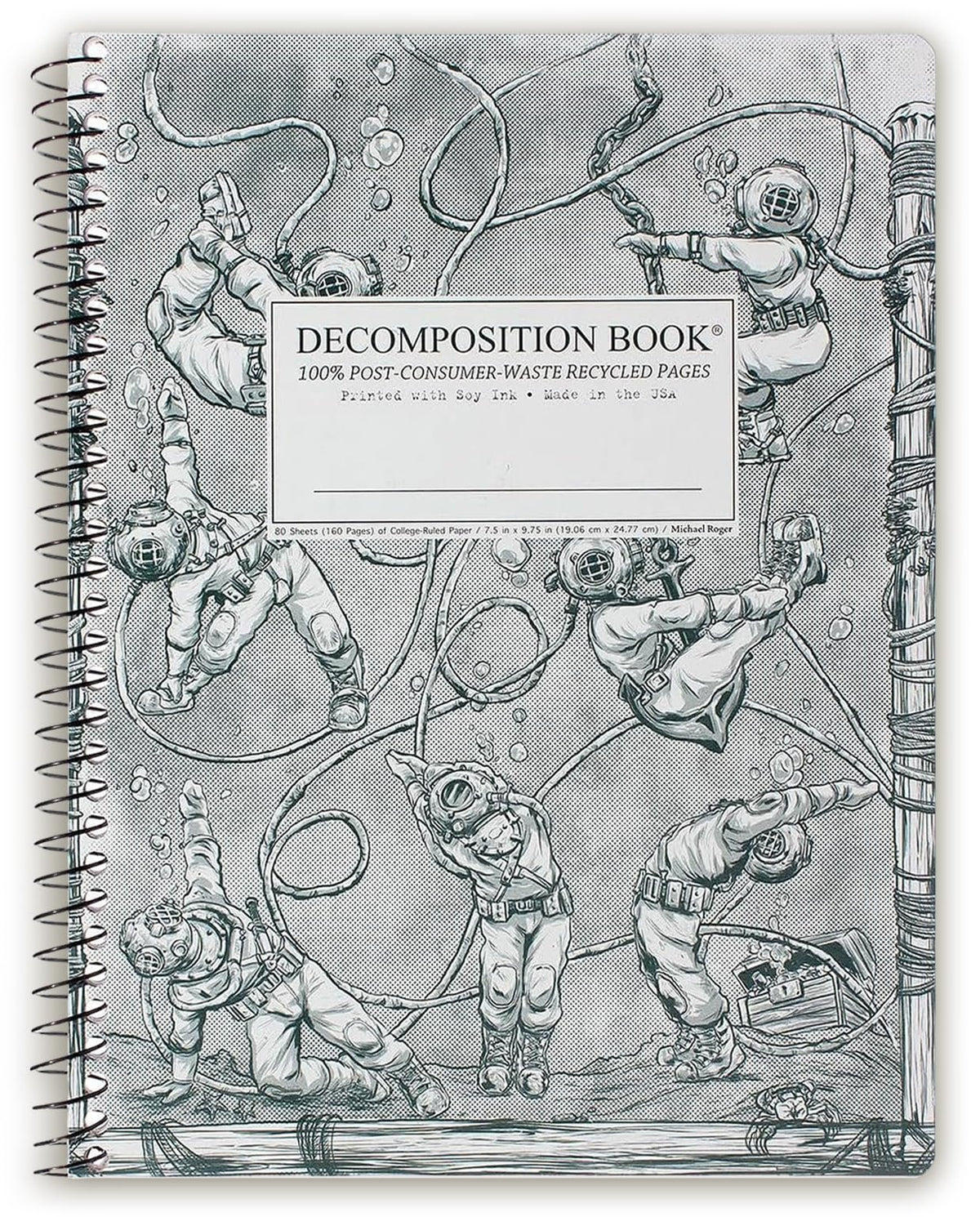 Decomposition Everglades College Ruled Spiral Notebook - 9.75 x 7.5 Journal with 160 Lined Pages - 100% Recycled Paper - Notebooks for School Supplies, Home & Office - Made in USA
