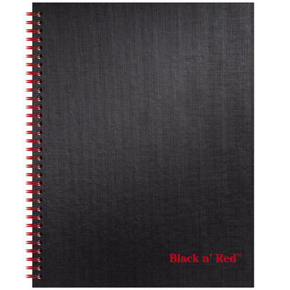 Black n' Red Notebooks, Business Journals, 3 Pack, 11" x 8-1/2", 70 Sheets, Ruled, Optik Paper, Scribzee App, Hardcover, Wirebound, Black (400123488)