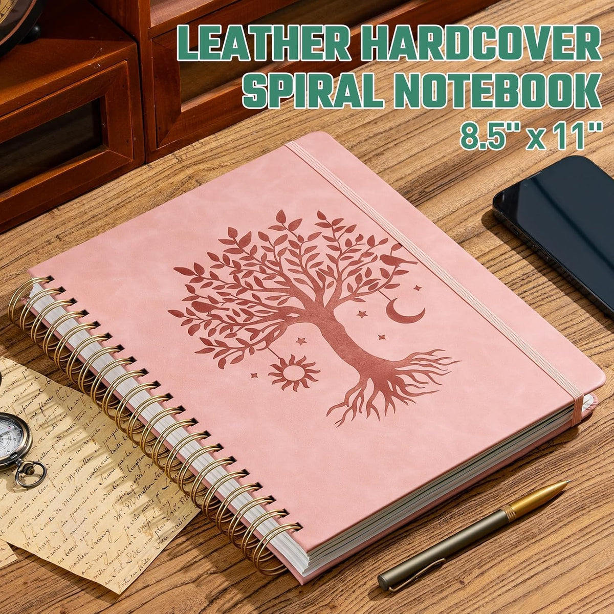 Ovesmusl 5-Subject Hardcover Spiral Notebook, 8.5" x 11", College Ruled