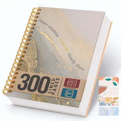 300-Page Hard Cover Notebook with Affirmations - B5 Spiral Bound