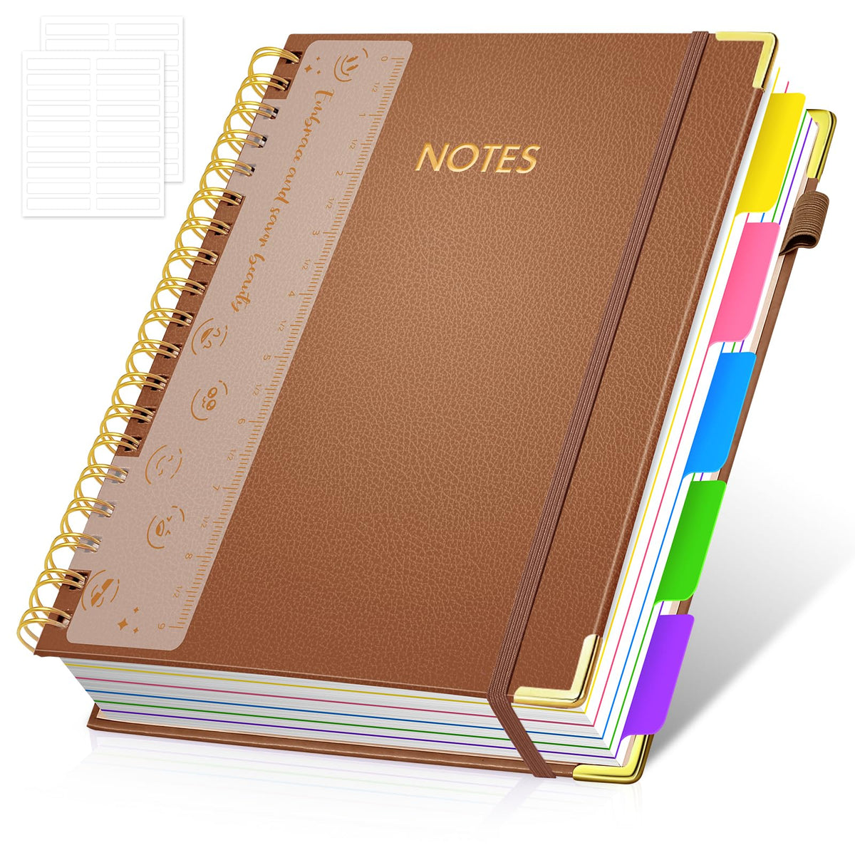 Hardcover Multi Subject Spiral Notebook with Tabs, Large B5 for Work