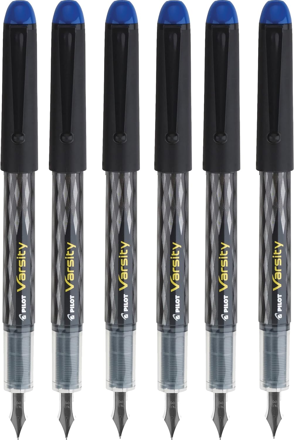 Pilot Varsity Disposable Fountain Pens, Blue Ink, Medium Point, Pack of 6
