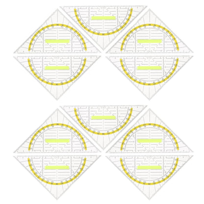 10pcs Triangle Ruler with Handle, Plastic Angle Measuring Tool