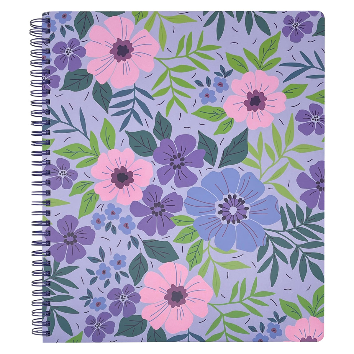 Steel Mill & Co. Cute Floral Large Spiral Notebook, Orange Flower