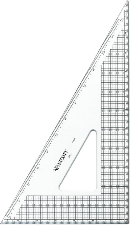 Westcott Grid Triangle, 12", 30/60 Degree, Transparent (T-5M)