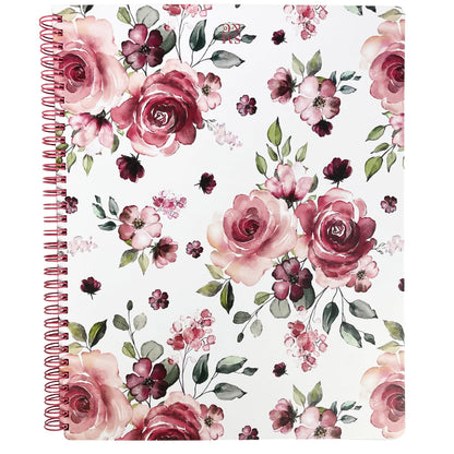 Steel Mill & Co. Cute Floral Large Spiral Notebook, Orange Flower