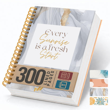 300-Page Hard Cover Notebook with Affirmations - B5 Spiral Bound