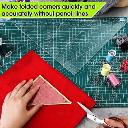 2 Pcs Triangle Quilting Ruler Folded Corner Clipper 45 Degree Quilting