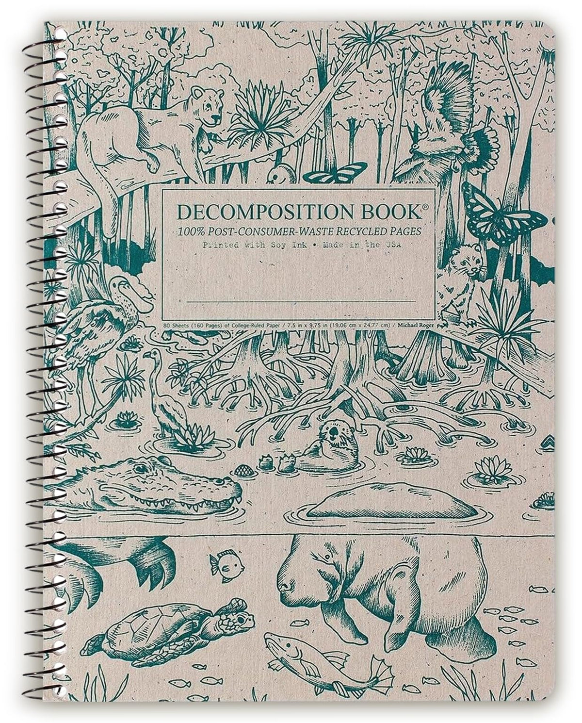 Decomposition Bluebells College Ruled Spiral Notebooks – 9.75 x 7.5 Journal with 160 Lined Pages – Notebooks for School Supplies, Home & Office – 100% Recycled Paper – Made in USA