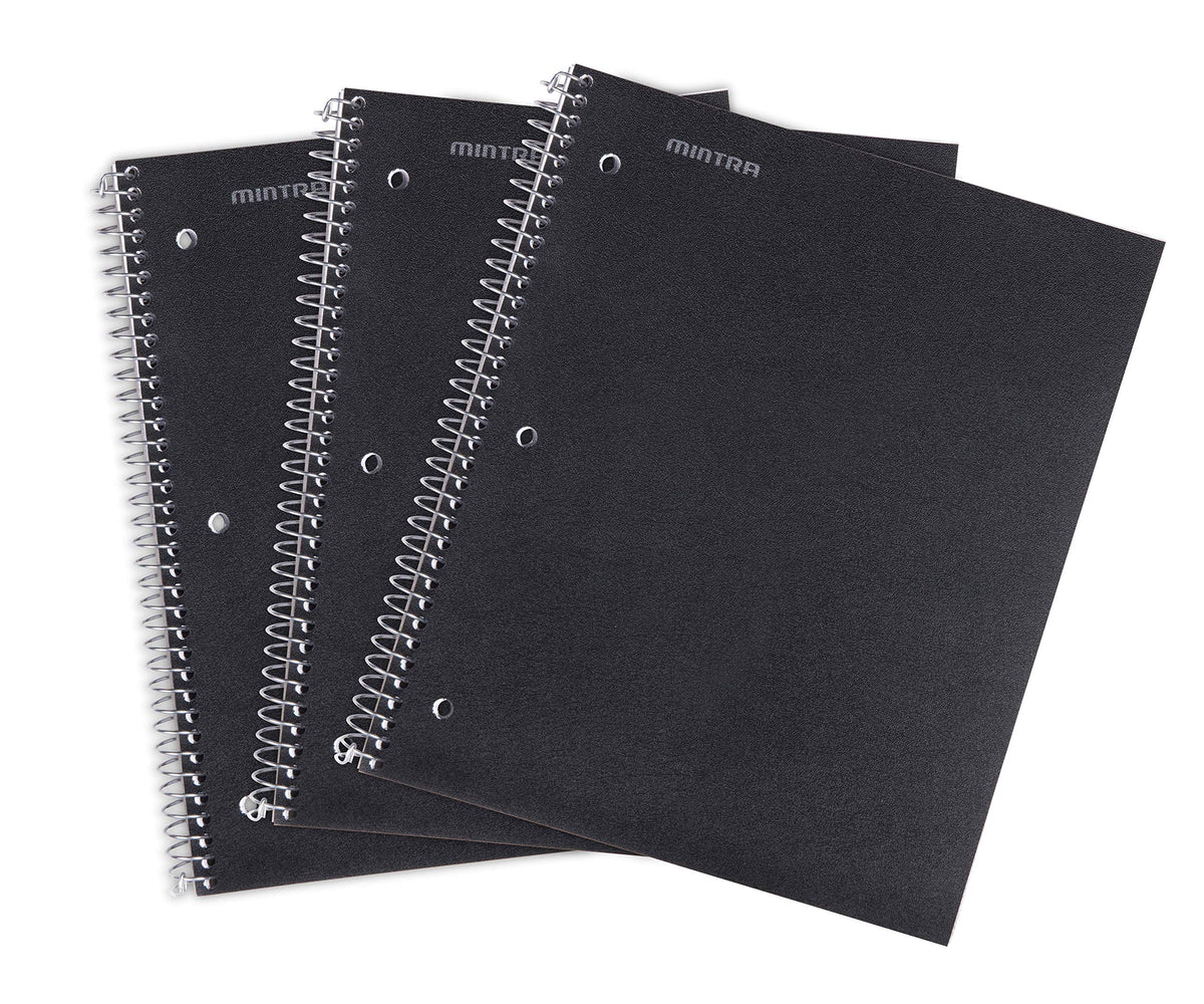 Mintra Office Durable Spiral Notebooks, 1 Subject, (Spring Pink, Sun Yellow, Arctic Ice, College Ruled 3pk)