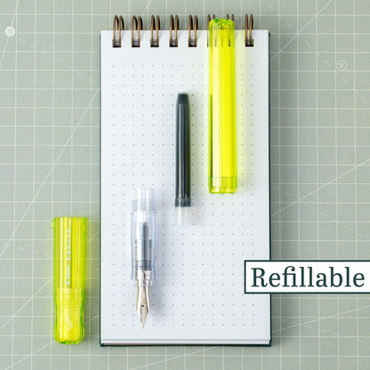 PILOT Kakuno Fountain Pen, Translucent Green Barrel, Fine Nib