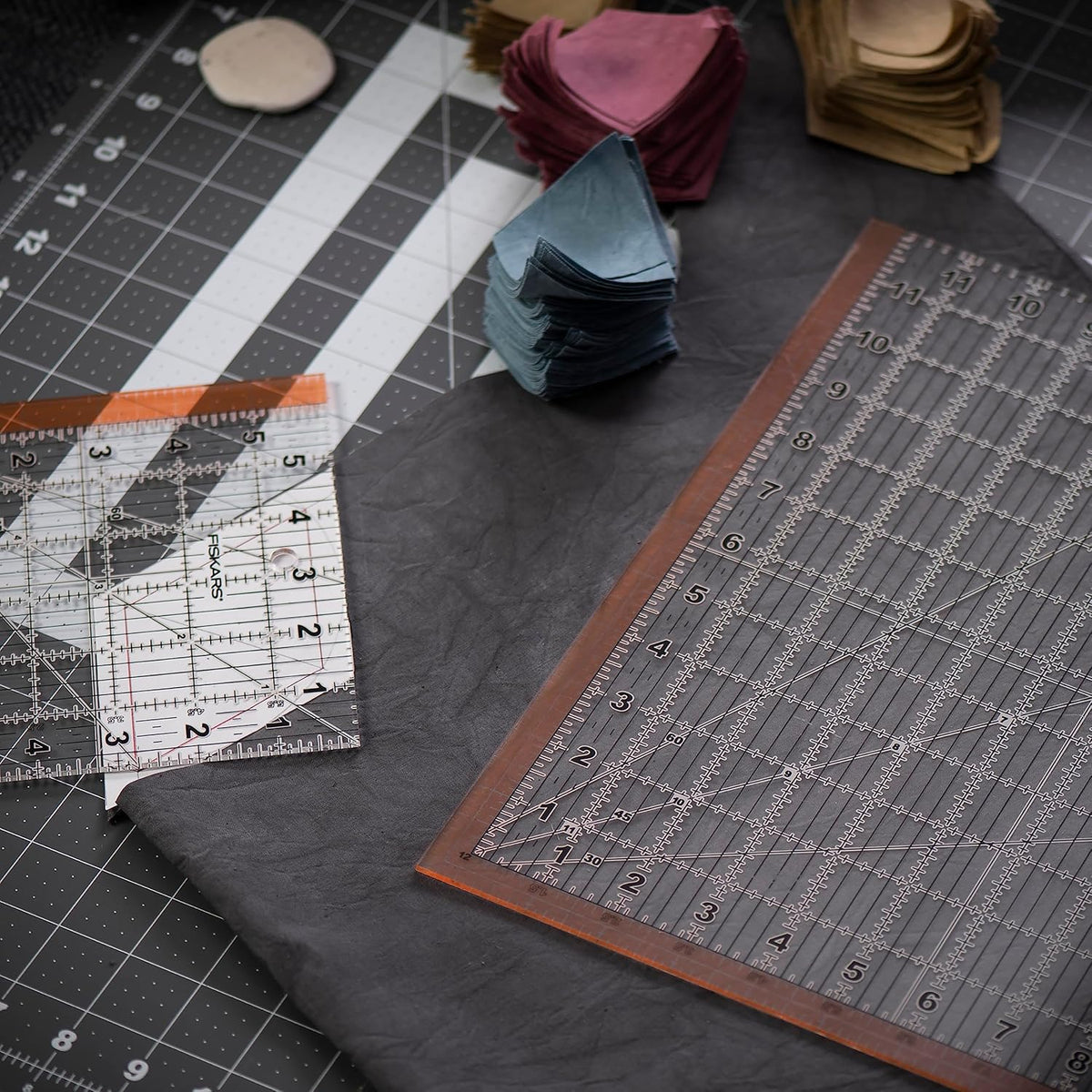 Fiskars 2-Piece Square Sewing Ruler Set, 6.5" x 6.5" and 12.5" x 12.5"