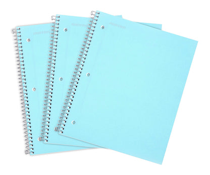 Mintra Office Durable Spiral Notebooks, 1 Subject, (Spring Pink, Sun Yellow, Arctic Ice, College Ruled 3pk)