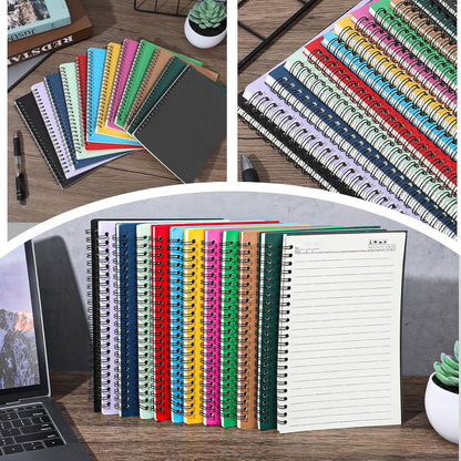 Nodaaiie 12 Pack A5 Spiral Notebook, College Ruled, 120 Pages, 12 Colors Spiral Journal for Office, Students, Business, Journal, Note Taking, 8.3 x 5.7 Inch