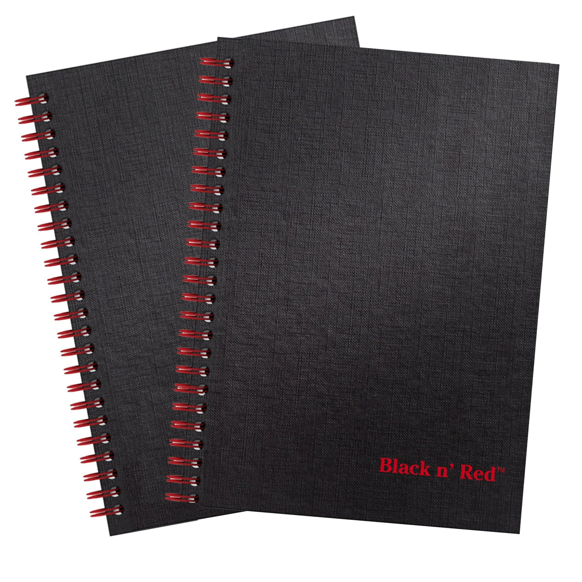 Black n' Red Notebooks, Business Journals, 3 Pack, 11" x 8-1/2", 70 Sheets, Ruled, Optik Paper, Scribzee App, Hardcover, Wirebound, Black (400123488)