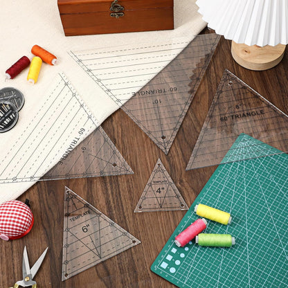 5 Pack Triangle Ruler for Quilting, 3 Pcs 60 Degree and 2 Pcs Isosceles Ruler